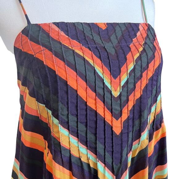 Anthropologie Runi Striped  Slip Dress ChevronMidi Crisscross Back Flowy Boho XS - Picture 5 of 13